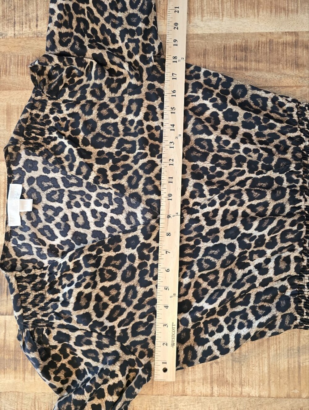 Michael Kors Leopard Print Long Sleeve Smocked Ruffle "JULIA" Dress Fall Style - Picture 15 of 16